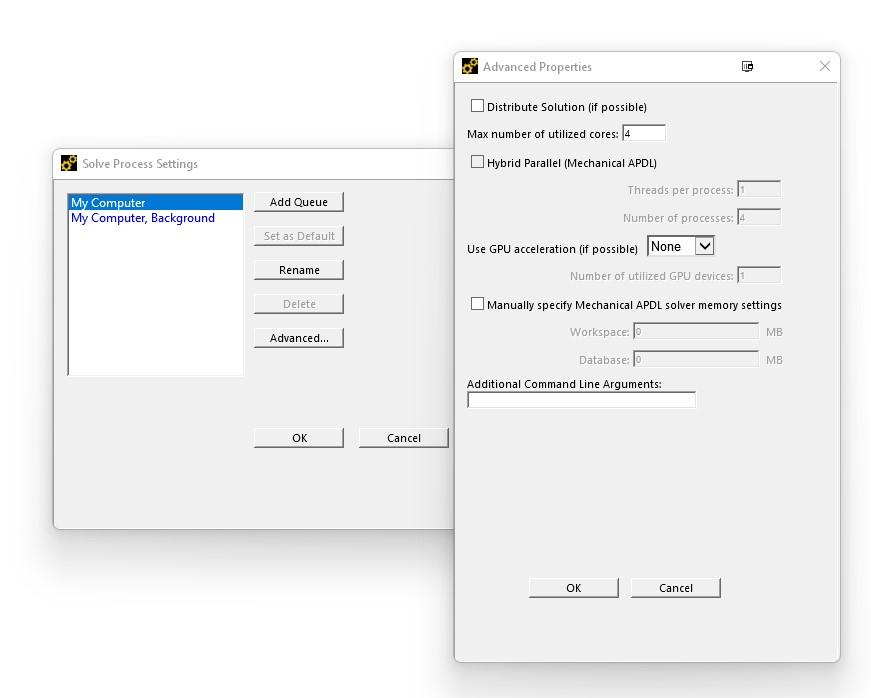 Solve Process Settings