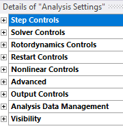 Analysis Settings