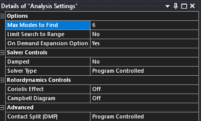 Ansys Modal Analysis Settings Explained