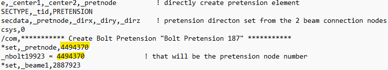 Pretension Node Ansys