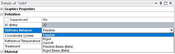 Ansys Mechanical Stiffness Behavior