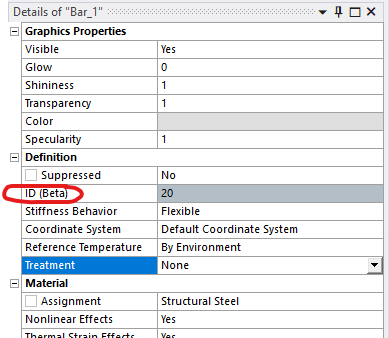 Ansys mechanical Body ID (Beta)