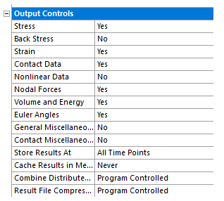 Ansys Output Controls